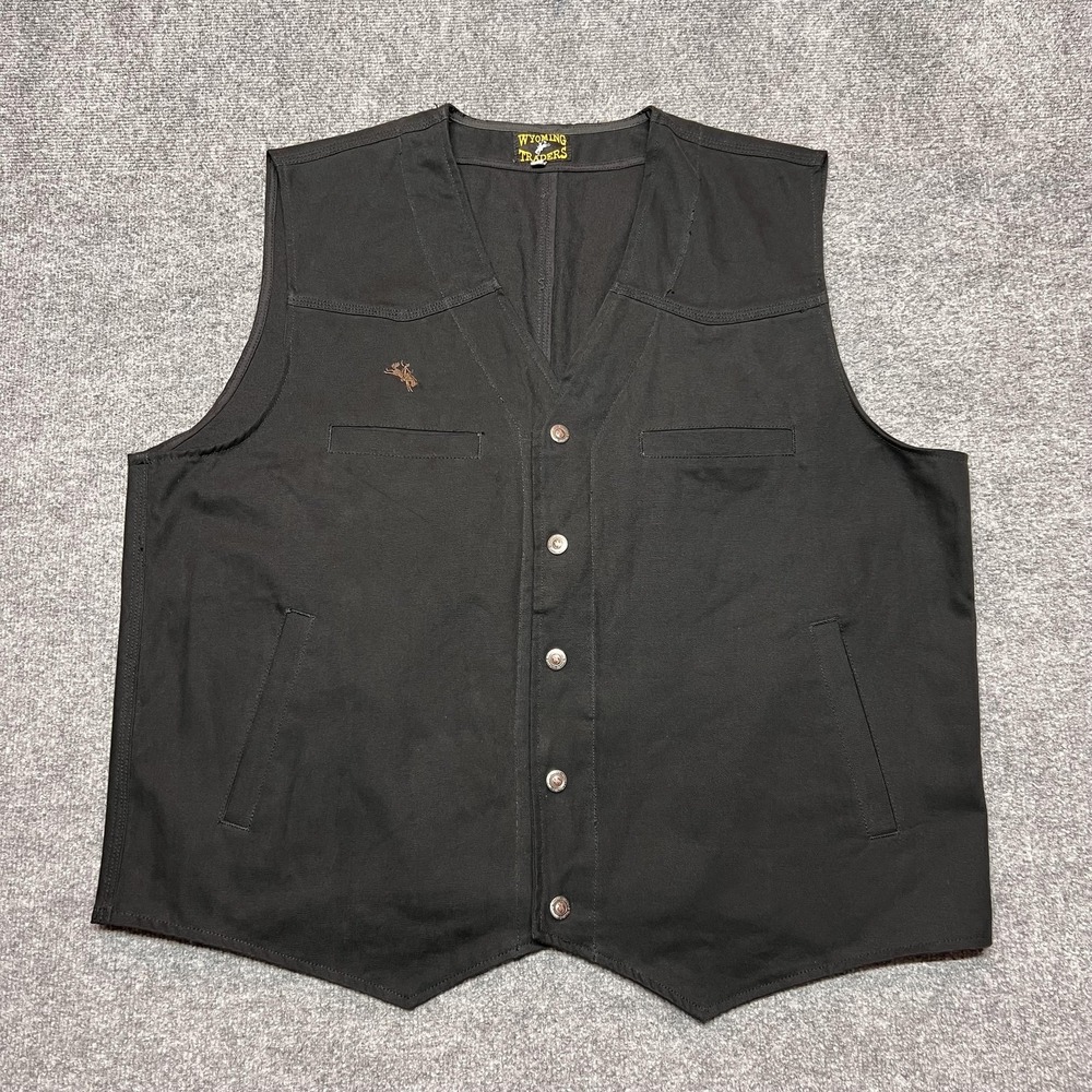 Wyoming Traders Vest Mens 2XL Black Canvas Concealed Carry Holster Western